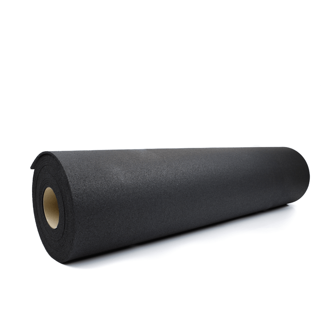 Jet Black Rubber Mat Roll - 10m² Gym Flooring Solution