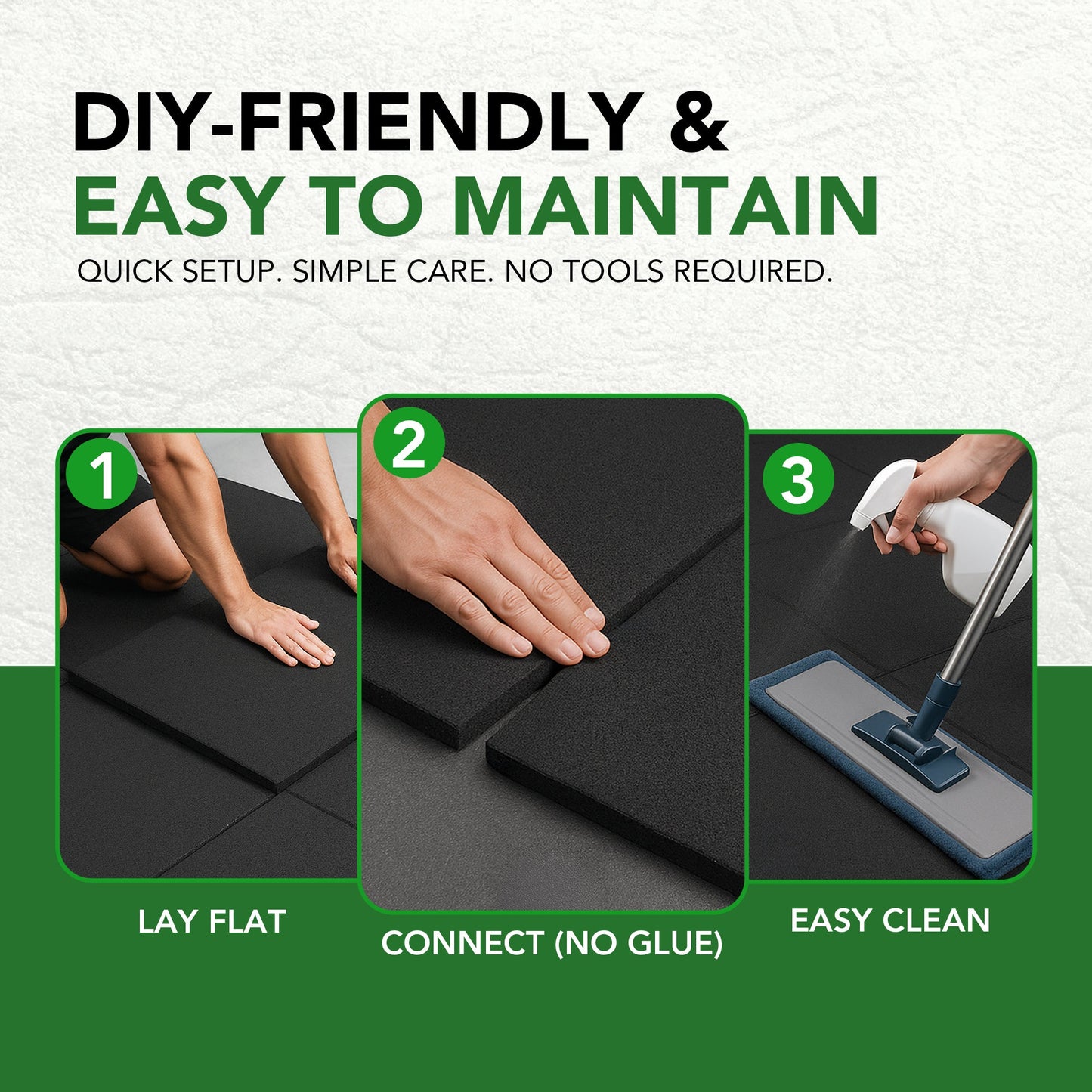 43mm Sprung PRO Rubber AntiShock Gym Flooring Tile