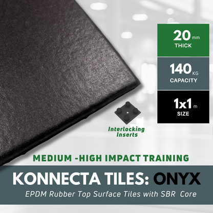 Onyx EPDM Premium Rubber Gym Tiles | 20mm