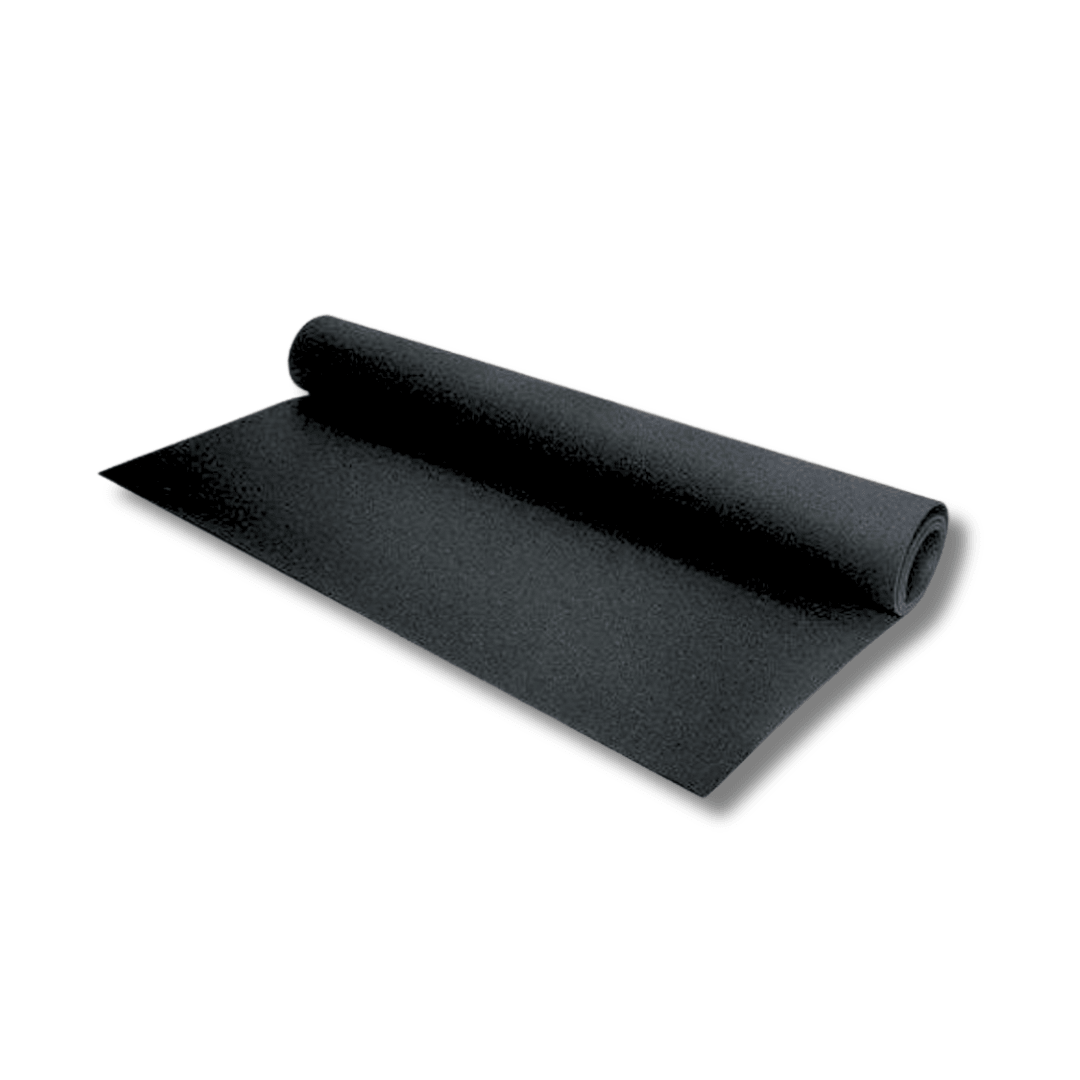 Jet Black Rubber Mat Roll - 10m² Gym Flooring Solution